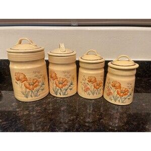 4 piece Wild flower treasure craft canister Set